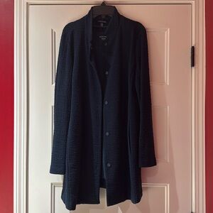 Eileen Fisher Dark Turquoise long blazer with matching shell